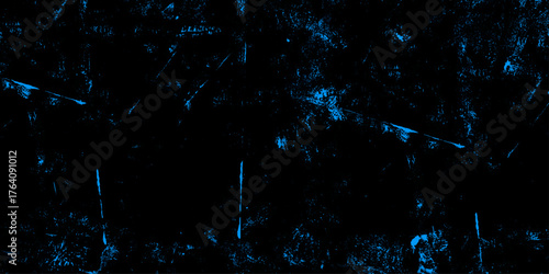 Grunge black and blue crack paper texture design. Grunge surface wall cracks brushed plaster wall. Abstract seamless vector gray concrete texture. blue distressed grunge texture or panorama wall art.