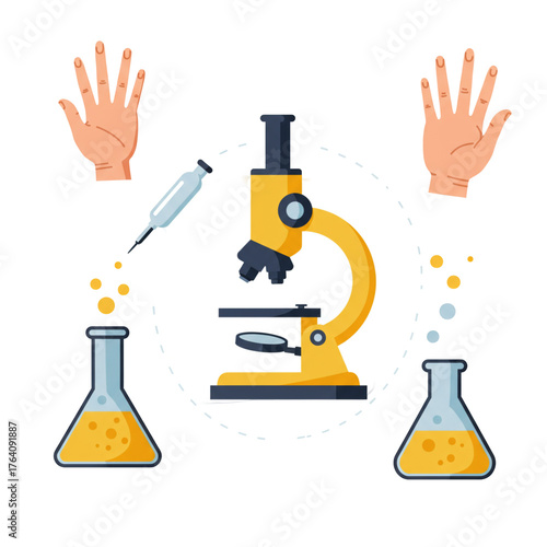 Scientific investigation with laboratory equipment image