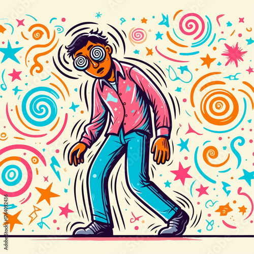 Illustration of a man having a headache