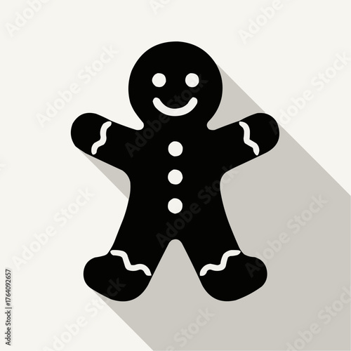 Silhouette of a gingerbread man cookie