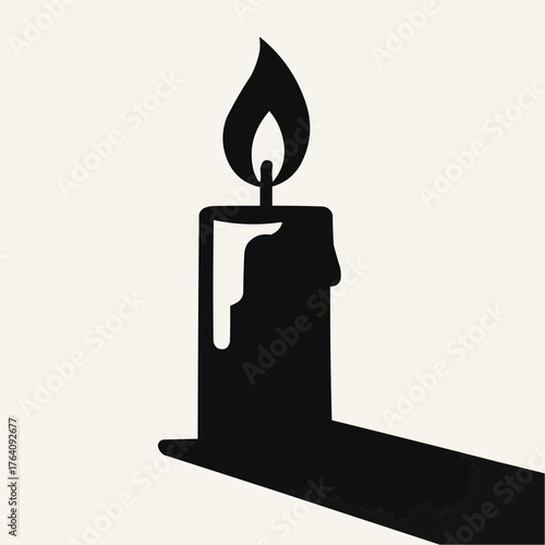 20251011 2134 Minimalist Candle Silhouette simple compose 01k7b0w8g6e2