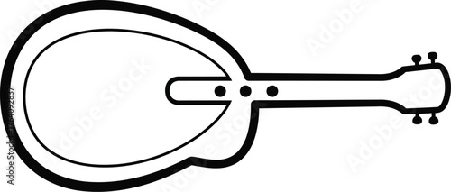 Mandolin Silhouette Vector – String Instrument Icon for Music and Folk Art Design