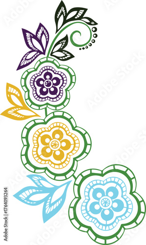 Beautiful colorful flower art and mandala vector design