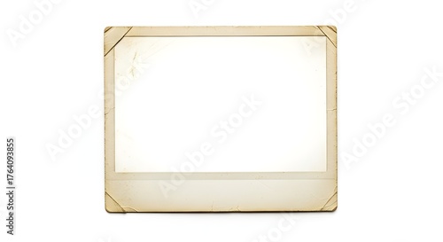 Blank old photo frame with decorative corners isolated on white