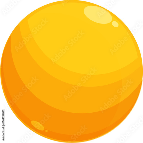 Stylized Yellow Orb With Subtle Texture And Highlights On A Transparent Background