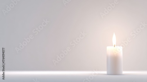 Wallpaper Mural Serene white candle glowing brightly with warm light creating peaceful and relaxing ambiance. Torontodigital.ca