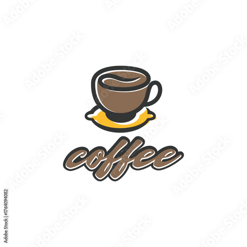 Coffee cup logo with modern design for coffee shop, roastery and coffee product identity