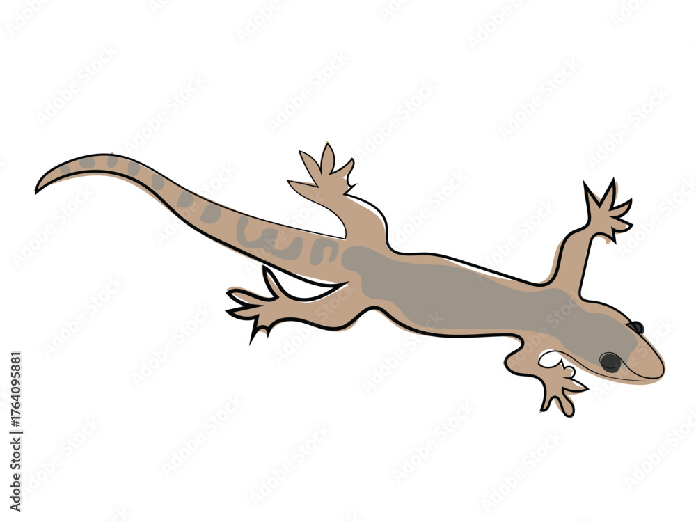 Naklejka premium Lizard in continuous line drawing style