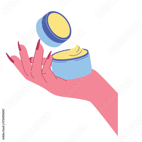 opening moisturizer jar illustration