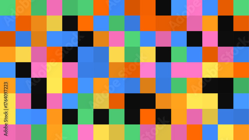 Modern abstract colorful square tiles forming geometric pattern vector design background