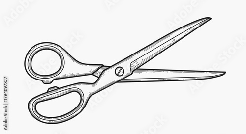 black and white scissors open clip art preview