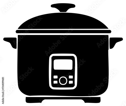 Kitchen multi-cooker appliance simple black vector icon