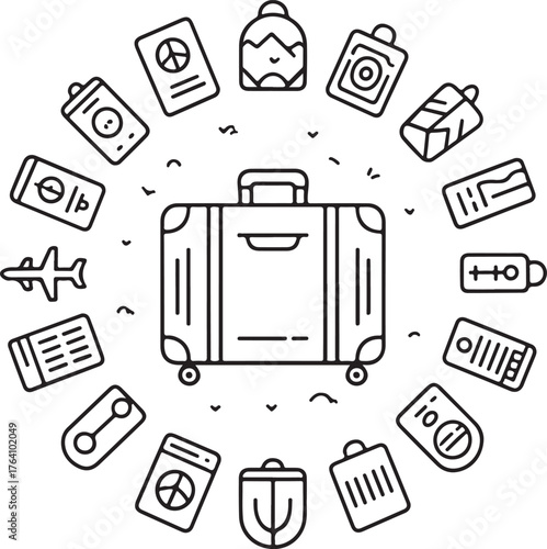 Travel & Adventure Silhouette Icons Bundle