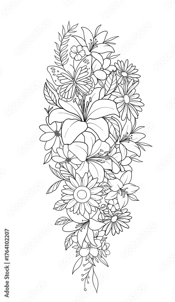 Fototapeta premium hand drawn flower