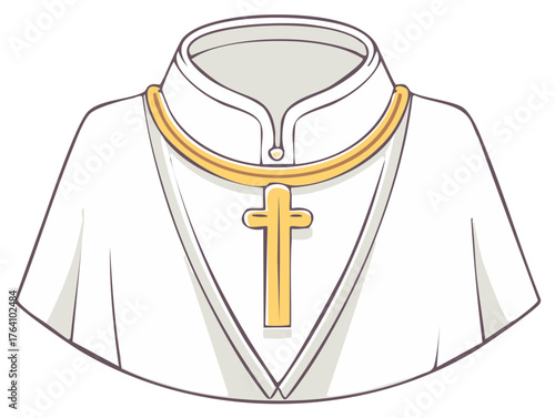 Religious Vestment with Cross Icon Illustration