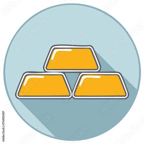 Gold bullion stacked in a simple graphic icon a symbol of wealth prosperity and investment