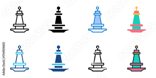 Monument icon set multiple style collection 
