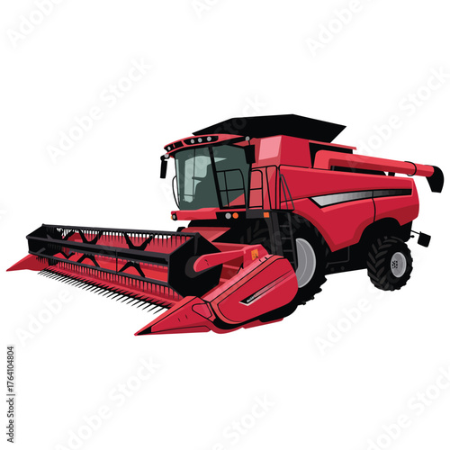 red tractor isolated on white