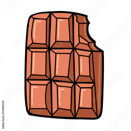 Illustration of a six pack chocolate bar