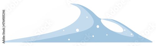 Stylized blue ocean wave or winter snowdrift abstract vector illustration