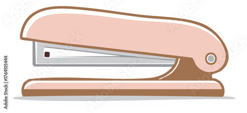 Vibrant pink stapler illustration, a clean vector graphic for office and school supplies