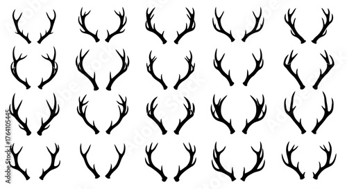 Vector art of set of deer antlers
