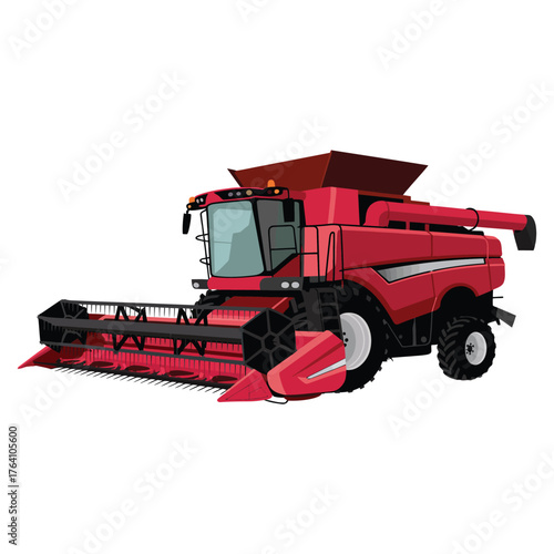 red tractor isolated on white