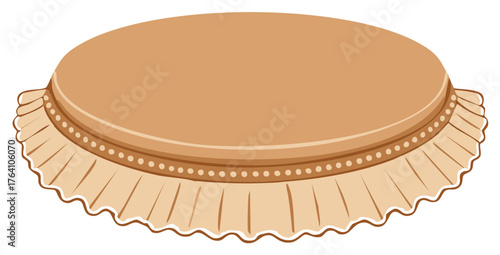 Round table with detailed edge trim in a cartoon style design