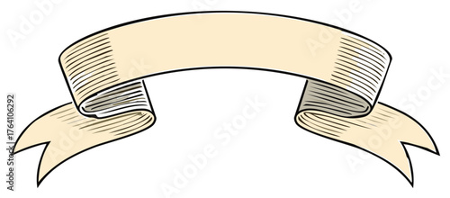 Retro banner with hand drawn lines for text or graphic placement