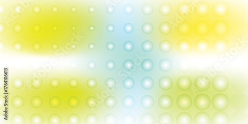 A colorful abstract background with soft gradient circles in yellow, blue, and green creates a bright and modern pattern design.