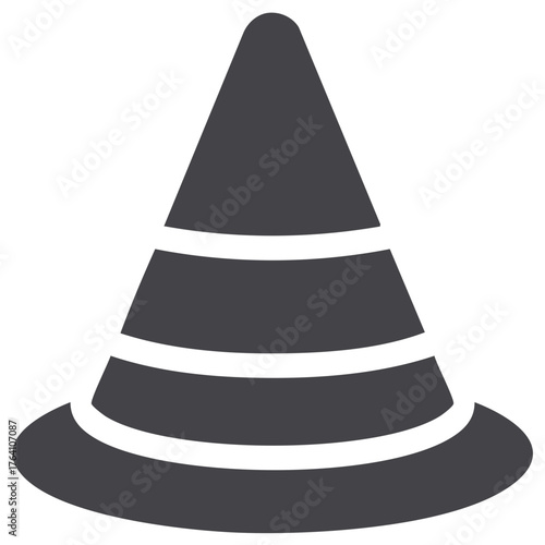 Traffic cone icon for road safety construction and warning symbol