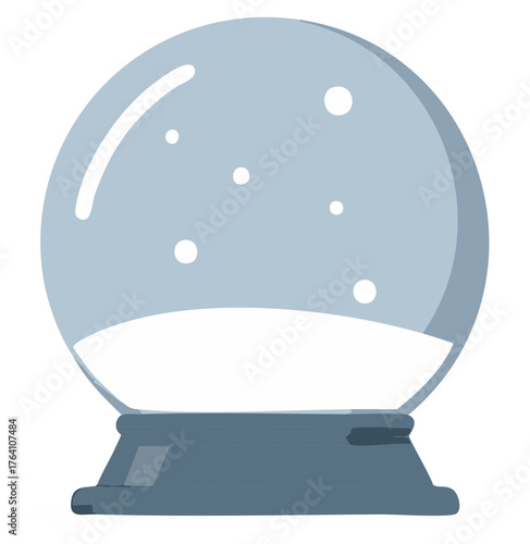 Empty Snow Globe Decoration with Flakes Floating Inside a Glass Sphere