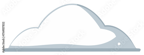 Abstract cloud shape with simple gray outlines and subtle shading representing technology or weather
