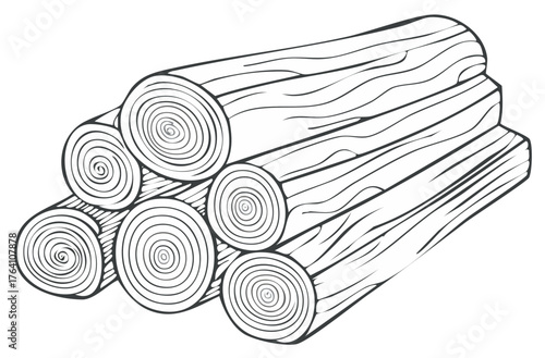 Stacked Firewood Illustration Log Pile Timber Woodpile Logs Firewood Stacked