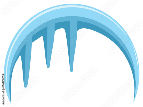 Winter arch with sharp hanging icicles vector illustration graphic