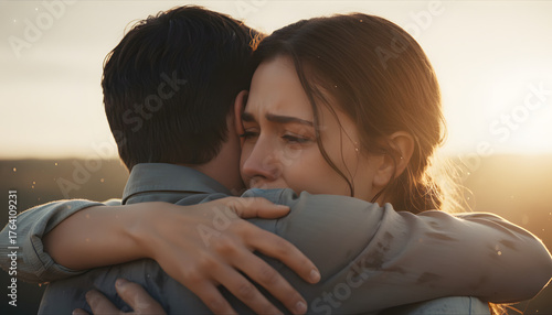 Embracing Support A Moment of Comfort and Strength Between Two Individuals During Difficult Times