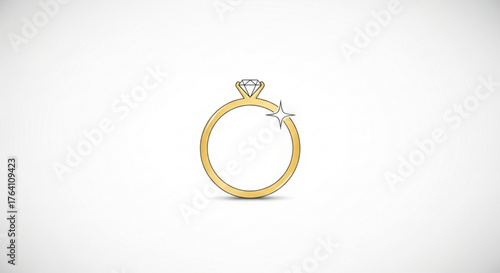 Elegant gold engagement ring with a sparkling diamond, symbolizing love, commitment, and a bright future together