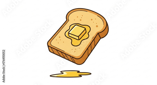 A slice of toast with butter, a simple and satisfying breakfast, perfect for starting the day with energy