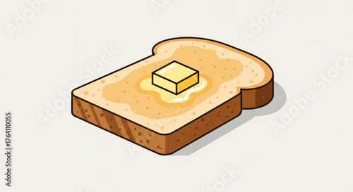 A slice of toast with butter, a simple and satisfying breakfast, perfect for starting the day with energy