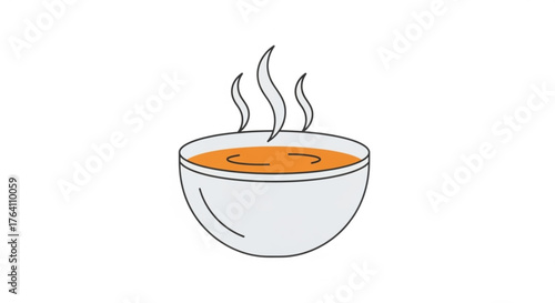 Bowl of hot soup, a comforting and nourishing dish perfect for a chilly day, offering warmth and satisfaction