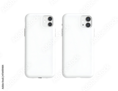 White Silicone Smartphone Cases for iPhone 11/12, Back View on Black Background