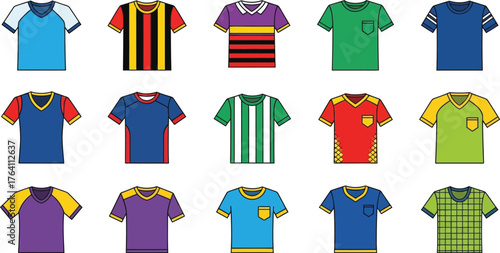 Assorted t shirt designs collection vector graphic illustration