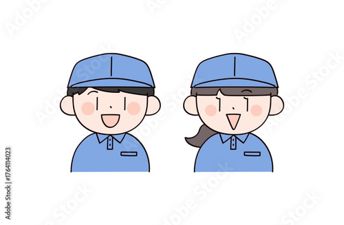 作業服の男女2人