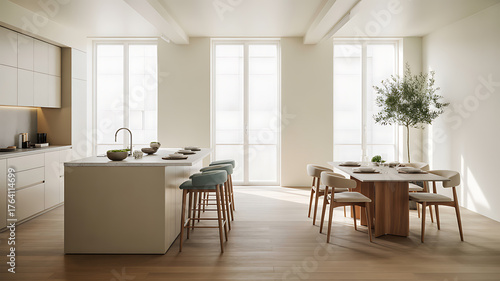 modern dining room with dining table