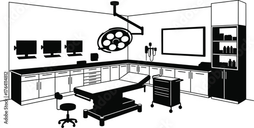 Operating room illustration surgery center medical facility design