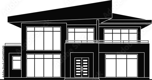 Modern house design black and white architecture building exterior