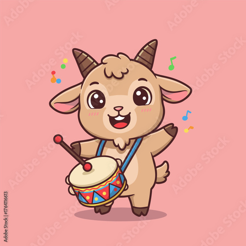 A cute cartoon vector illustration of a happy baby cat and dog toy, smiling with love