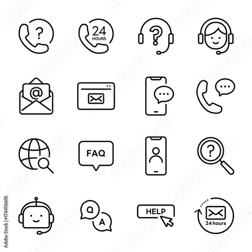 Simple Icon Set | Customer Support, Inquiry, and Communication