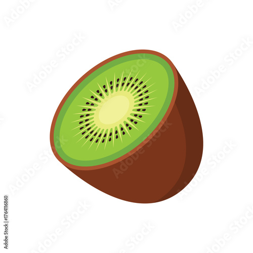 Kiwi fruit flat vector illustration isolated on a white background