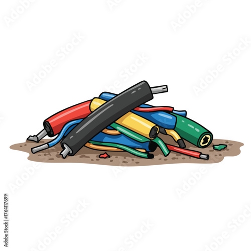 Pile of colorful electrical wires and cables.